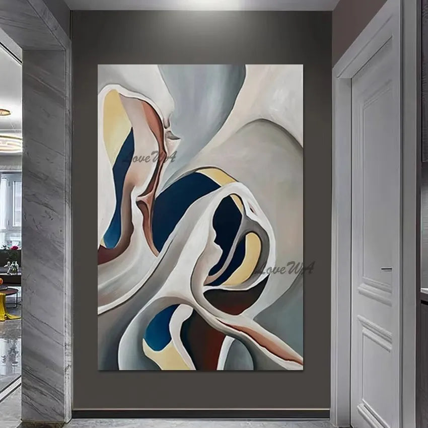 Fashion Wall Paintings Textured Acrylic Large Size Abstract Canvas Art Frameless Modern Gallery Showpieces Hand Drawing Picture